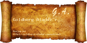 Goldberg Aladár névjegykártya